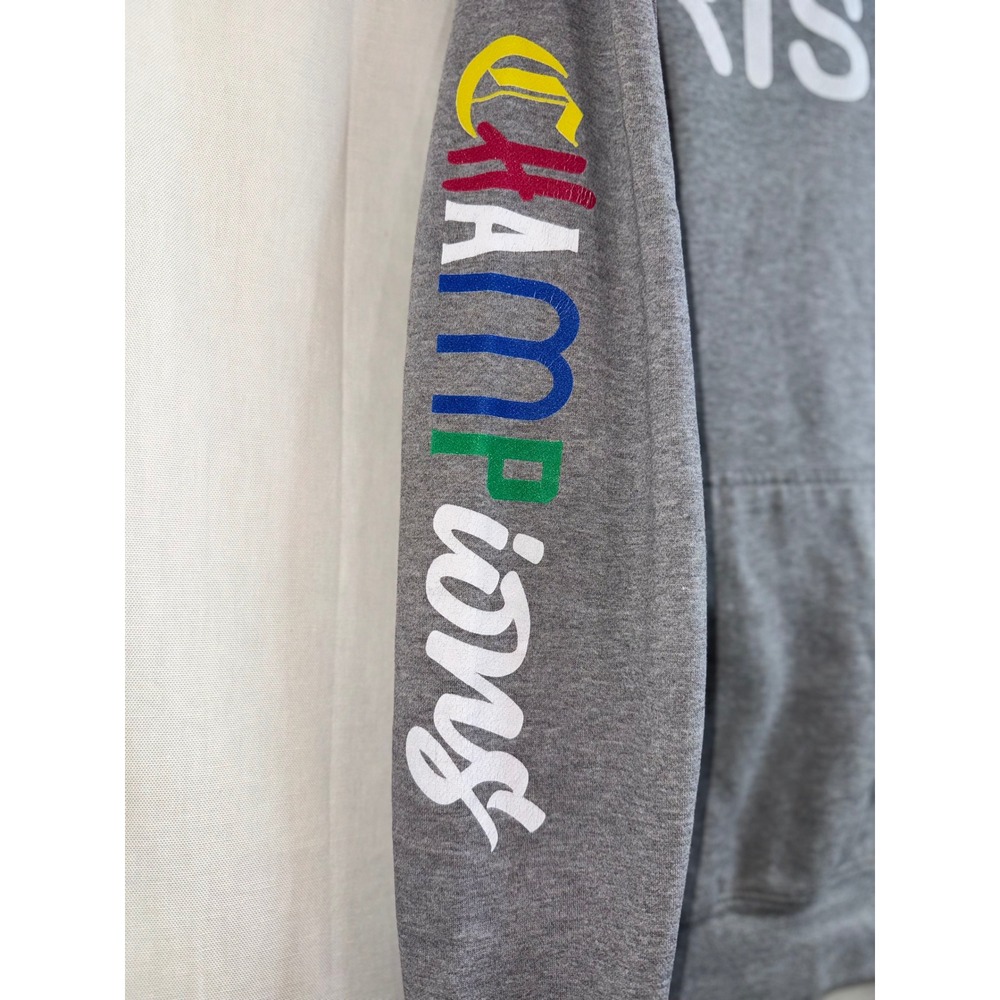 Riskè Chances Make Champions Hoodie Heather Gray Graphic Sweatshirt Unisex Large - Picture 4 of 6